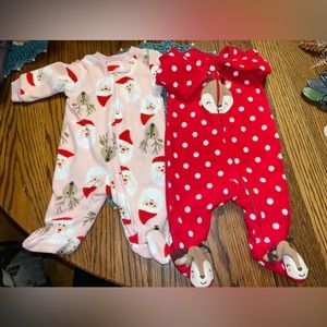 Christmas fleece footie